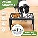 XIAZ Elevated Dog Bowls Large Breed Raised Dogs Bowl Stand Large/Medium Sized Dog Stainless Steel Food Water Bowl Stands 5 Heights Adjustable 9/11/12/14in Black Pet Feeder Dish Station