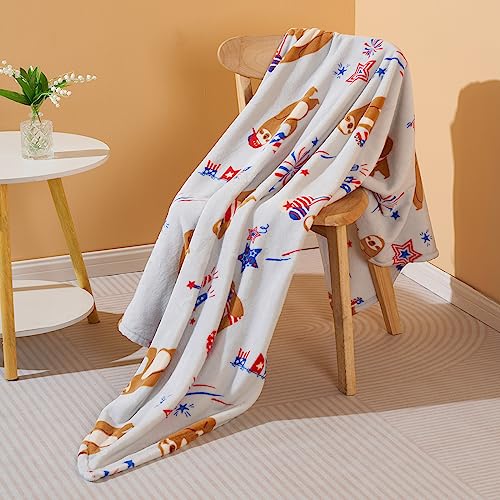 4Th Of July Blanket Sloth Blanket Fourth Of July Decor Star Flag Print Throw Blanket Patriotic Blanket Soft Warm Lightweight Plush Blanket For Boys And Girls, Patriotic Sloth 50"X60" #TOP6