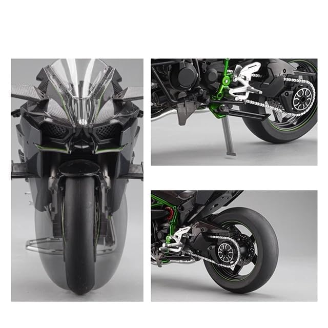 Image of FEXXA Police Motorcycle Toy - Pull Back Motorcycle Toys, Tiny Gift with Music Lighting, Latte Motorcycles Toy for Kids Boys Age 3-8 Year Old [Multicolor] (KA-WASAKI Ninja H2R)