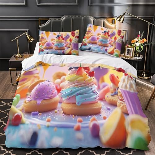 Housse de Couette Imprimé 3D en Microfibre Douce pour Lit Simple - 2