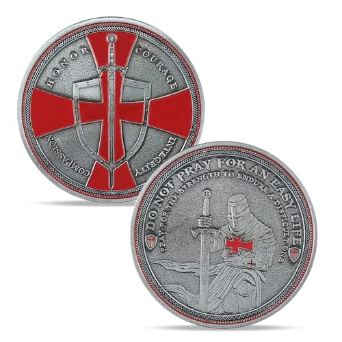 Knight Templar Challenge Coin Red Cross Religious Coin Collection