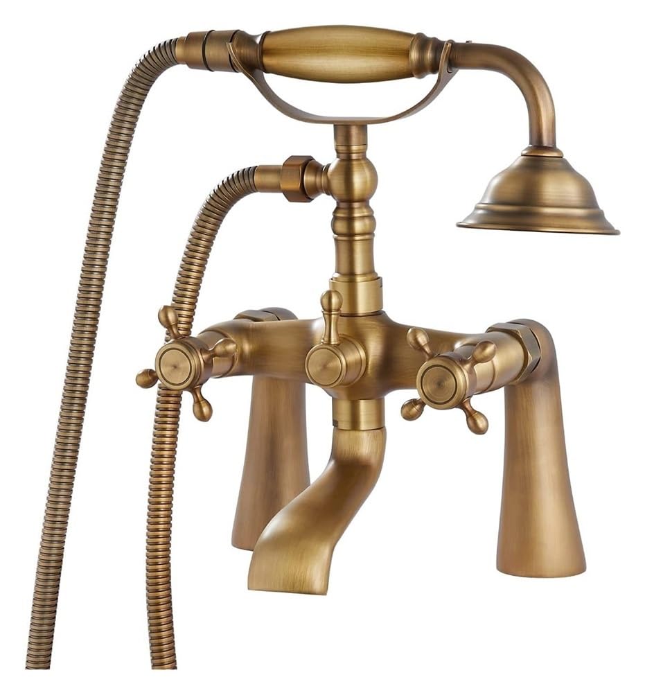 Blyqxs Antique Bathtub Side Shower Faucet Set Double Handle Double Control Rotatable Shower Faucet Xt436(,C)