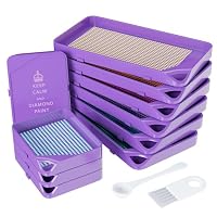 ARTDOT 10er-Set Interlocking Diamant Painting Schiffchen, Stapelbares Tablett als Diamant Painting Zubehör für Erwachsene, Violett