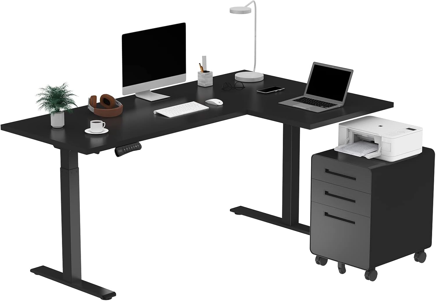 SANODESK Dual Motor LShaped Electric Standing Desk Height