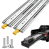 500Lbs Locking Super Heavy Duty Drawer Slides, 1 Pair Thick Steel Side Mount Rails 20 24 36 52 60 70 72 74 76 80in Full Extension Smooth Glide for Truck, RV, Tool DIY Drawers(24in)