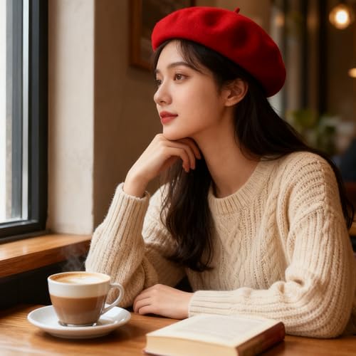 Gorro boina clásico francés para mujer talla M miniatura 3