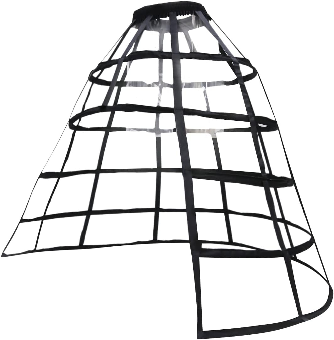MYAYD Women's Hoop Pannier Hollow birdcage Underskrit fishbone skirt Lolita Cosplay Petticoat for Fancy Prom Royal Dress
