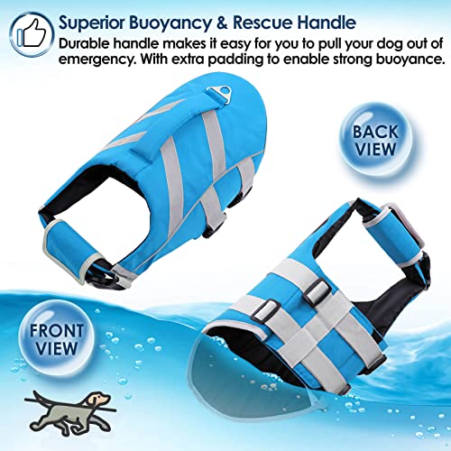 Aofitee Dog Life Jacket, Ripstop Dog Life Vest For Swimming, High Reflective Dog Life Jacket Large With Rescue Handle And High Flotation, Dog Swimming Vest Swimsuit For Small Medium Large Dogs #TOP1