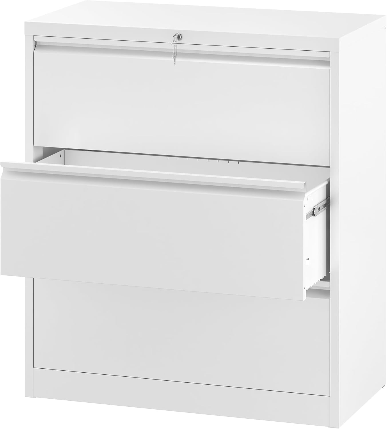 DWVO Metal Lateral Filing 3 Drawer Stainless Steel