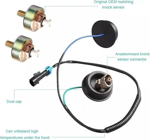 SDYYDS 2PCS Knock Sensor Connector Kit &Harness for Chevy Express 1500 2500 3500 (07-03), Suburban 1500 (06-00) / GMC Savana 1500 2500 3500 (07-03), Yukon XL 1500 2500 (06-00) 10456603 12589867