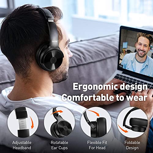Casque Bluetooth OneOdio A30 Réduction de Bruit Hybride, 45H Autonomie, Hi-Res Audio, Anti Bruit Casque sans Fil Pliables Confortables, HiFi Casque Filaire 3.5 Jack, Micro CVC 8.0 (Noir) - Image 7
