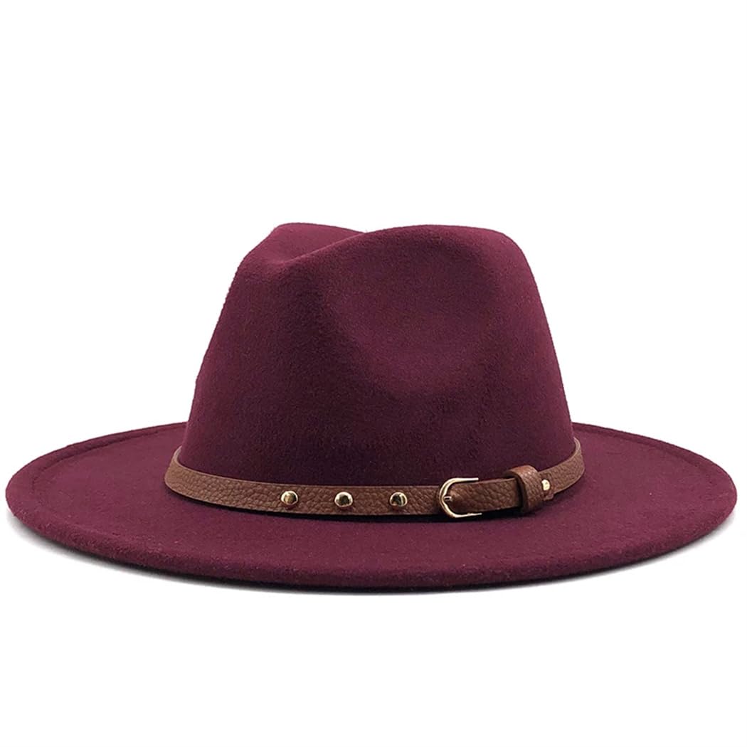 Cappello a cilindro da chiesa a tesa larga Panama in feltro solido per uomo e donna cappello Fedora per berretto Jazz in lana