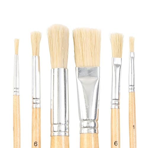 Miniatura 2 de Colorations Pinceles de pintura de caballete, varios tamaños, paquete económico, juego de 12 pinceles de pintura, asas de madera, cerdas naturales,