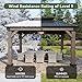 Aoxun 10' x 12' Outdoor Wood Gazebo, Hardtop Gazebo Permanent Wooden Pavilion with Galvanized Steel Double Roof, for Patio, Garden, Deck, Cedar Wood, Grey