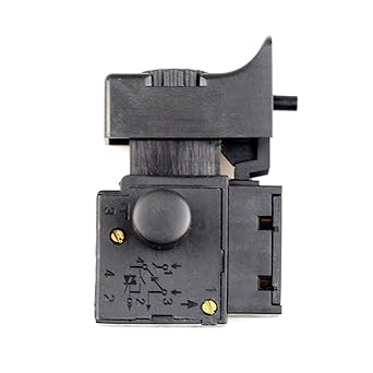Kaqiqi Speed Regulating Switch FA2-61BEK Lock on Power Tool Electric Drill Speed Control Trigger Button Switch, black, Product size: height 55.6mm