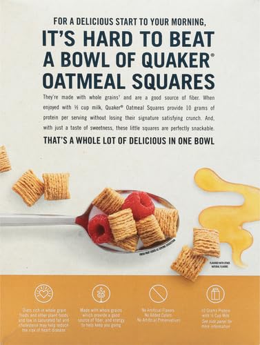 Image of Quaker, Oatmeal Squares, Honey Nut, 14.5 Oz