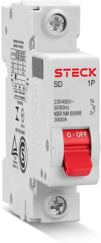 Disjuntor Série Sd61 50a 1p Curva C 3ka Steck Gelo 50a