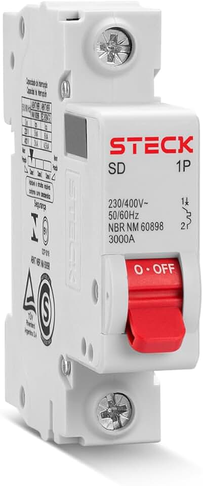 Disjuntor Série Sd61 50a 1p Curva C 3ka Steck Gelo 50a