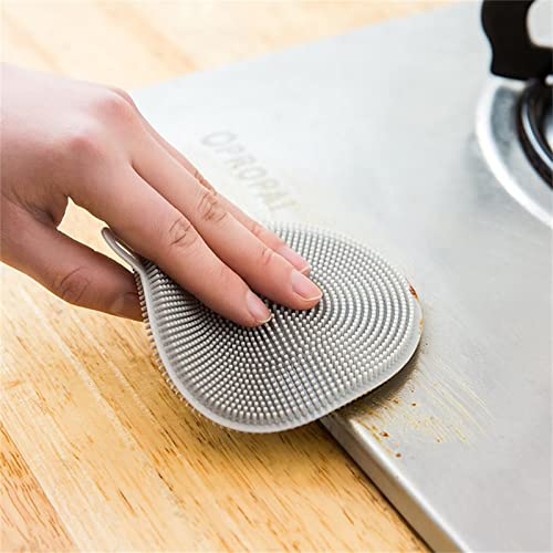 Typutomi Silicone Dish Scrubber 4-Pack, Gray — view 4