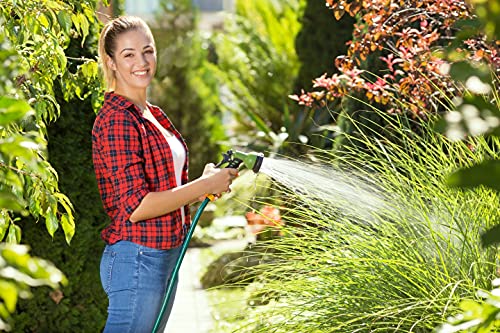 Green Haven Garden Hose Pipe Reel β 10m / 32ft Lightweight Compact Hosepipe with 7-Pattern Spray Nozzle Gun, Easy Wind Mini Hose Reel for Small Gardens, Balconies & Outdoor Cleaning by CUQOO - Used condition - Image 7