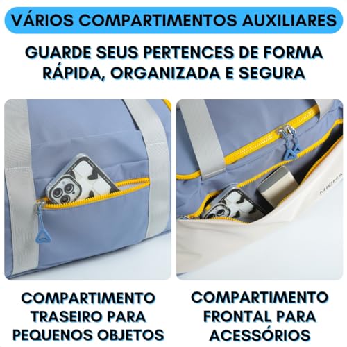 Bolsa Academia Impermeável Mala Viagem Bagagem De Mão Com Alça Transversal De Ombro Fitness Treino E