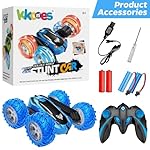 KKONES Remote Control Car, 2.4GHz Double Sided 360° Flips Rotating Electric Race RC Stunt Car, LED Wheel & Headlight High Speed Off Road Cars Toy Gift for 3 4 5 6 7 8-12 Year Old Boy Toys (Blue) - Image 4