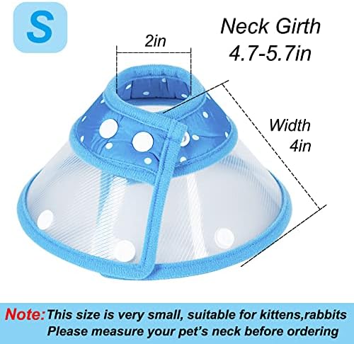 Vivifying Cat Cone, Adjustable 4.7-5.7 Inches Lightweight Cat Recovery Cone Elizabethan Collar for Very small puppies, Kittens, Rabbits (Blue)