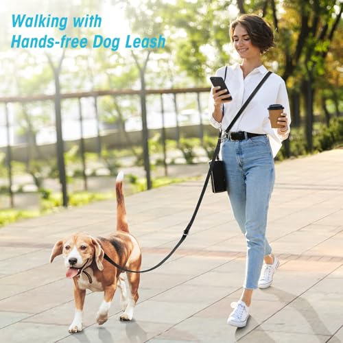 oneisall 4 in 1 Hundeschermaschine Set, Leise Pfotentrimmer/krallenschneider für Hunde+ oneisall Freihandleinen für kleine & mittelgroße Hunde, Hundeleine 2.5m verstellbar Übungsleine