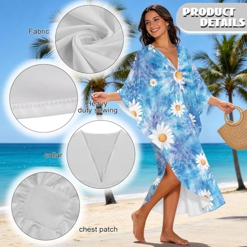 Vestido de verano tipo caftán largo de playa con caída ligera de mujer 6