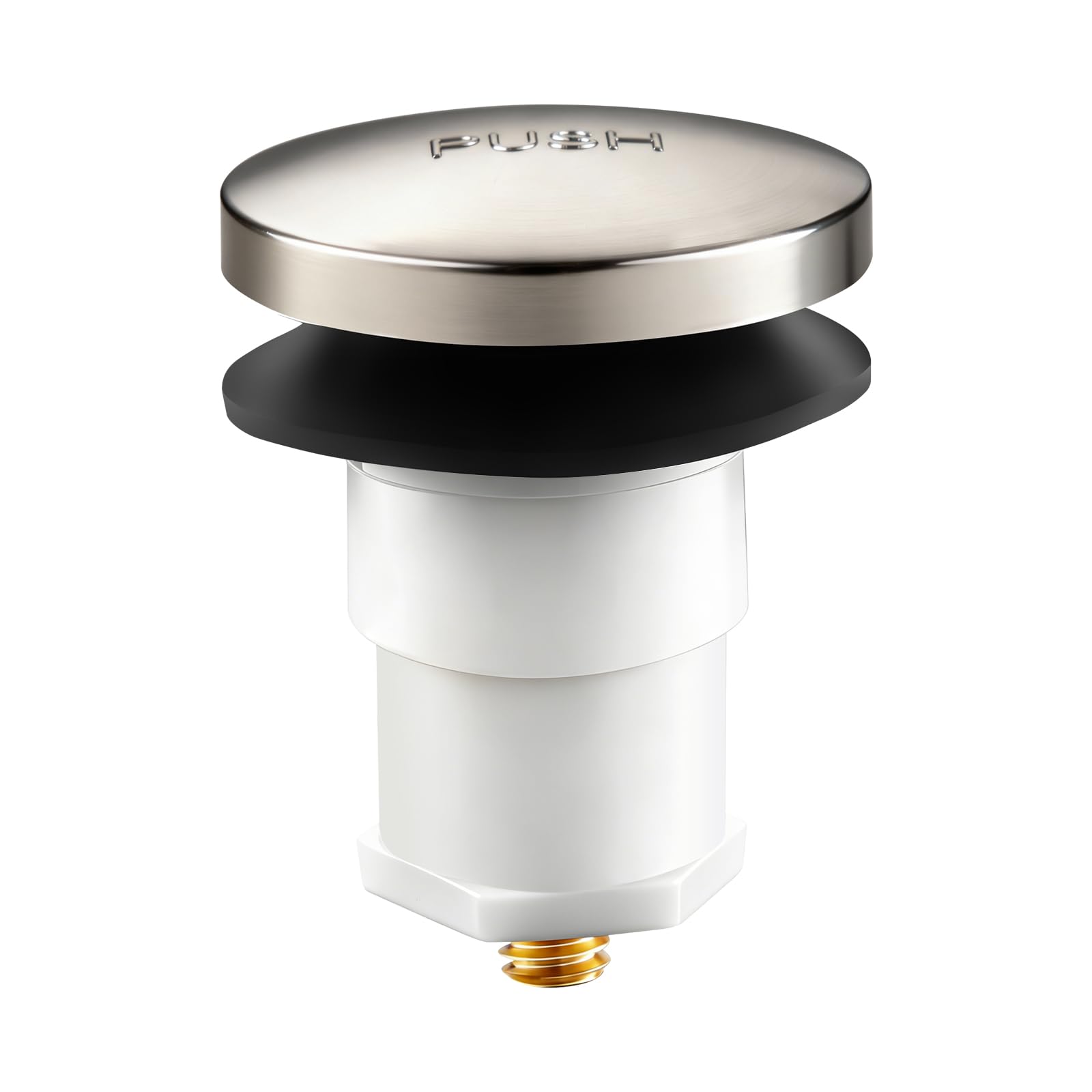 Photo 1 of 1 Pack 5/16'' Thread Studs Bathtub Drain Stopper, Bathroom Tub Drain Stopper 5/16'' Thread for Most Bathtubs Stopper (Brushed Nickel Cover)