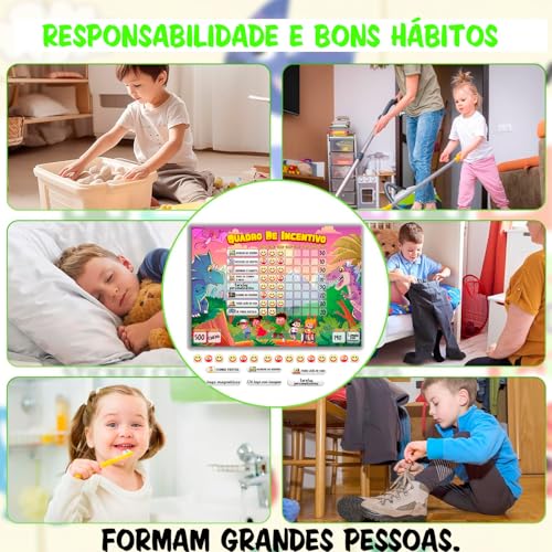 Quadro de Rotina Infantil - Quadro de Incentivo - Quadro de Tarefas - Quadro de recompensa - Regras