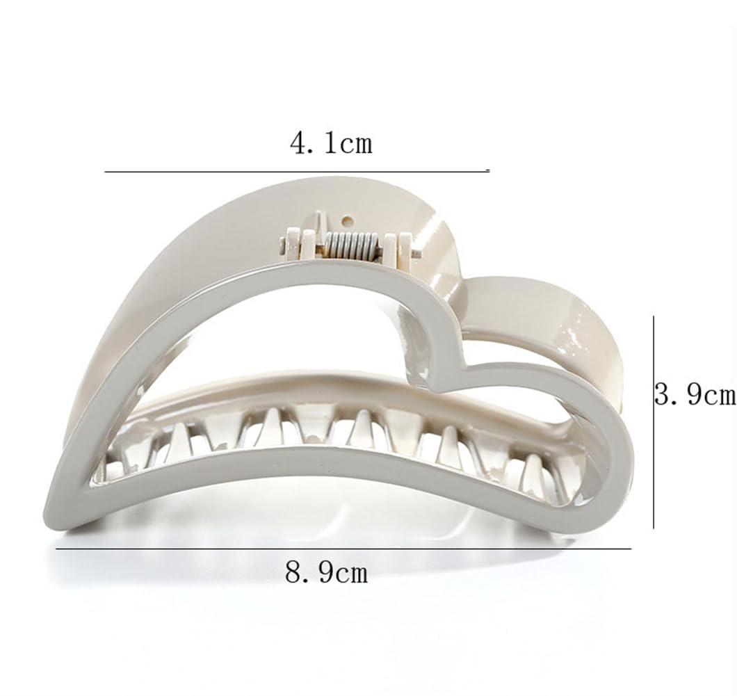 yangzerang Hair Claw Clips Heart Love Hair Claw Clips Women Hair Clips Jaw Claw Clamp Plastic Nonslip Barrettes for Thin Thick Hair for Girls Women - Image 3