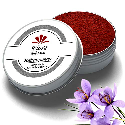 3g Flora Blossom Safran Pulver - Höchste Qualitätsstufe - Safran Gemahlen - Natürlich Ohne Zusätze - Spitzenkategorie 1 - Saffron Azafran Gewürze für Safran Tee - Exquisite Line Cover