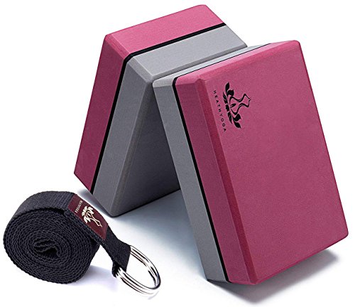Heathyoga Yoga Blocks 2 Pack w/Strap