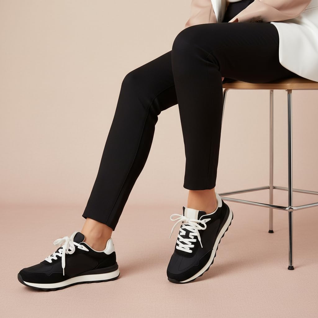 CUSHIONAIRE Women's Kicks lace up Nylon Sneaker +Comfort Foam, Wide Widths Available - Image 6
