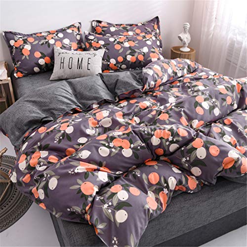 FANSU Bettwäsche Set Bettbezug-Set, 4 Teilig Bedding Microfaser Bequem Weich Haltbar Enthalten Bettlaken Kissenbezug Hohe Qualität Einzelbett Doppelbett King Size (150x200cm,Obst)
