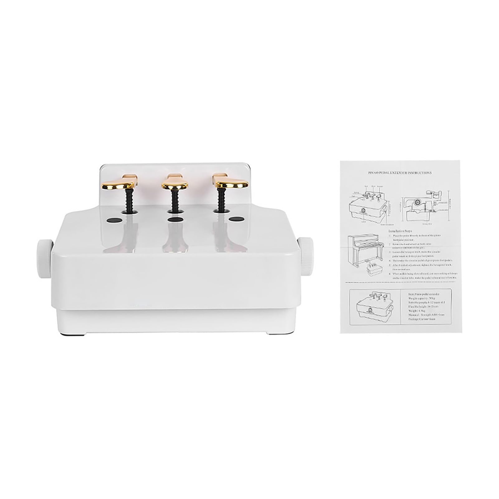 Estensore per Pedale per Pianoforte Bambini Accessorio Didattico 3 Pedali Altezza Regolabile Resistente ABS Ferro Uso Pianoforte Bianco (Bianco)
