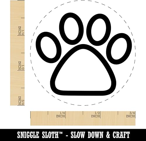 Miniatura 2 de Paw Print Outline - Sello de goma autoentintado para estampado de tinta, planificadores de manualidades, 34 pulgadas, pequeño, tinta morada