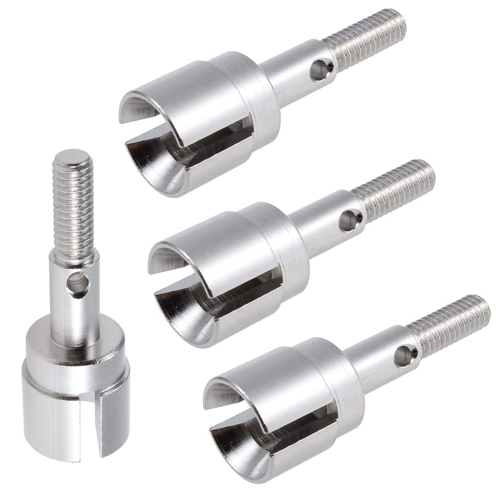 Metal Wheel Axle Shaft 02033 Upgrade Parts for 1/10 HSP Redcat Monster Truck (Silver, Set of 4)