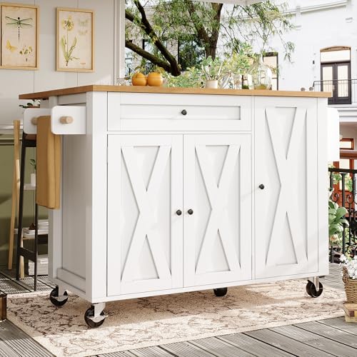 Isla de cocina, armarios, armario buffet, carrito de cocina extensible con ruedas, con toallero, estante para especias, estantes para puertas, estantes ajustables, un cajón, tres puertas, 99 x 70 (40