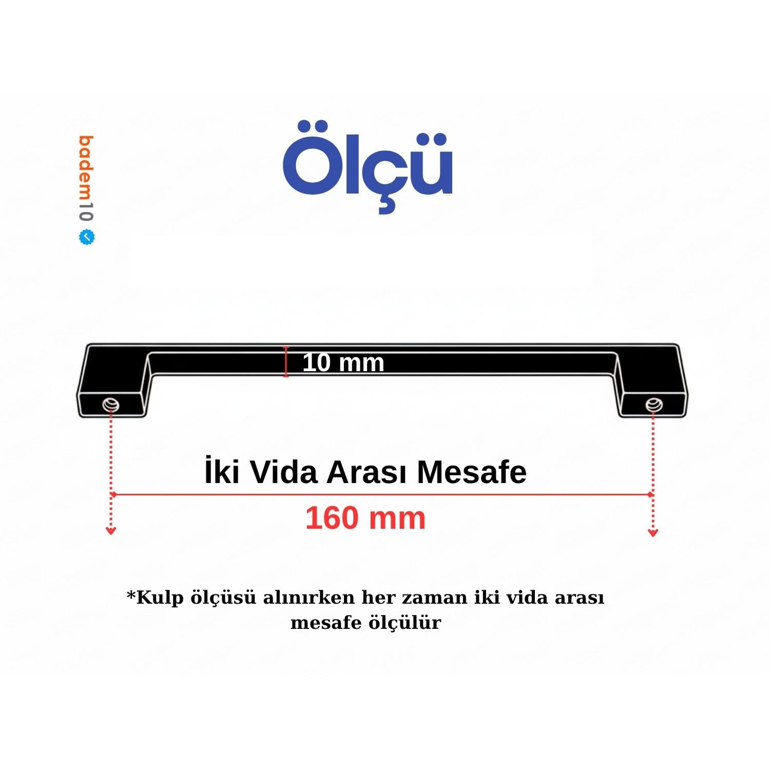 Köprü 10 ADET Siyah Metal Kulp 160 mm Mobilya Çekmece Dolap Kapak Kulpu Dayanıklı Kulbu Kulpları Siyah