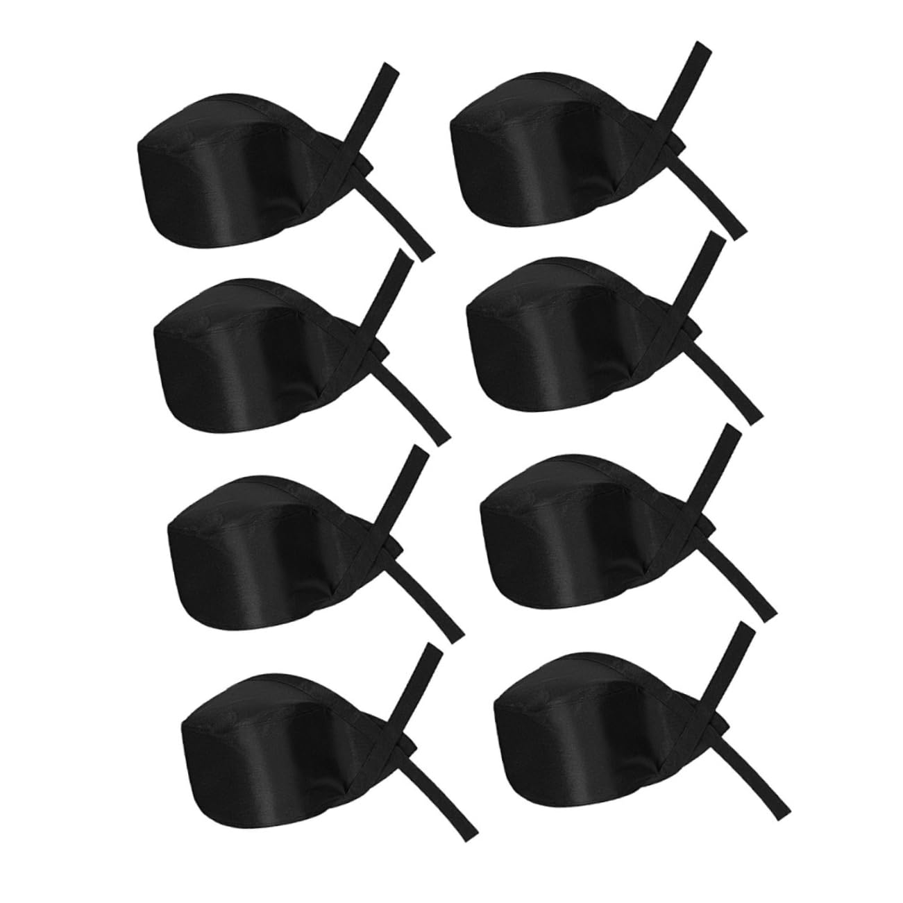 8 Gorros de Chef Diseño Simple Estilo Japonés Negro de Algodón Unisex Elásticos y Cómodos para Cocina y Comedor para Profesionales