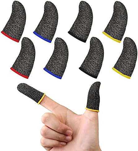 8 Items Gaming Finger Sleeves for Cell Recreation Controllers Silver Fiber Finger Sleeve,Anti-Sweat Breathable Seamless Touchscreen Finger Thumb Sleeves Set for Taking part in Cell Telephone Video games 8 Items Gaming Finger Sleeves for Cell Recreation Controllers Silver Fiber Finger Sleeve,Anti-Sweat Breathable Seamless Touchscreen Finger Thumb Sleeves Set for Taking part in Cell Telephone Video games