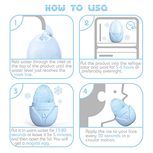 Rupifow Ice Roller For Face Eyes And Neck, Ice Face Roller, Reusable Silicone Ice Mold, Brighten Skin, Shrink Pores, Skin Roller, Ice Globes, Face Roller Skin Care, Gua Sha&Face Massager (Blue) #TOP5
