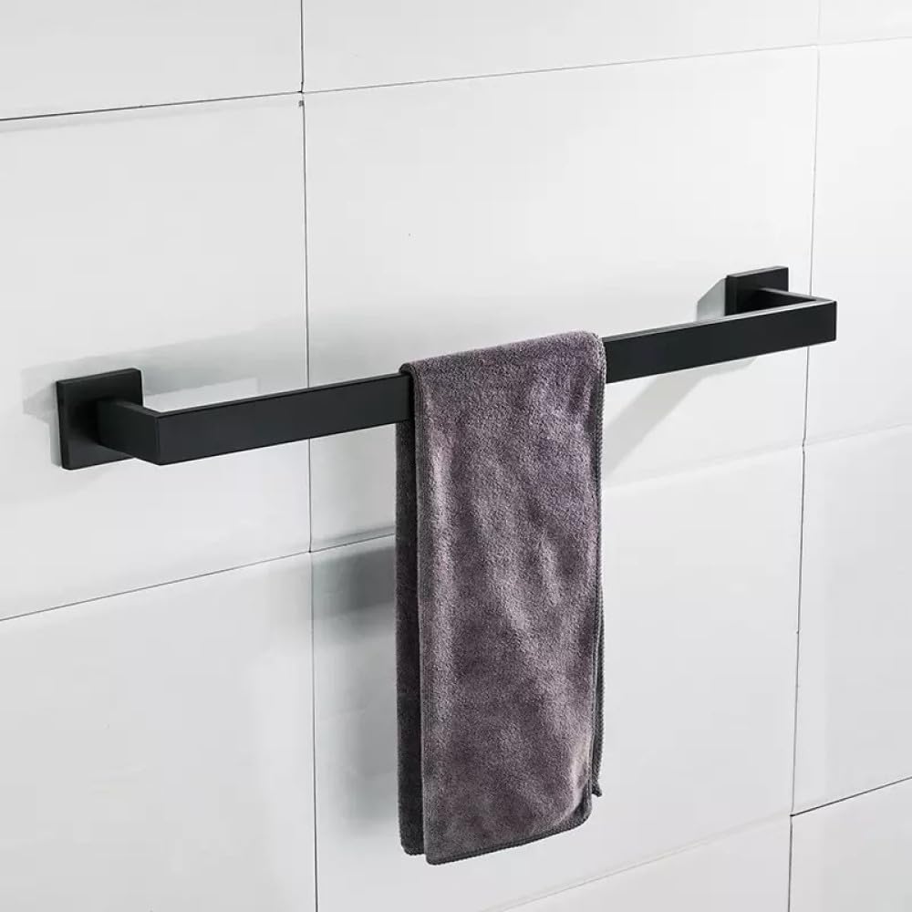 Pafino Set Accessori Bagno Nero Opaco – 8 Pezzi In Acciaio Inox SUS304, Porta Asciugamani, Porta Carta, Ganci