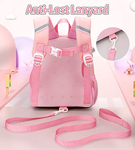 Kvcezxu Kids Backpack Cute Bunny Backpack With Safety Leash, Anti-Lost Children Toddler Small Schoolbag Mini Bookbag For Boys Girls Pink Large #TOP4