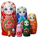 Russian Nesting Dolls Set of 7 Sunflower Print Wood Matryoshka Doll for Kids, Adults Russian Dolls Matryoshka Doll Nesting