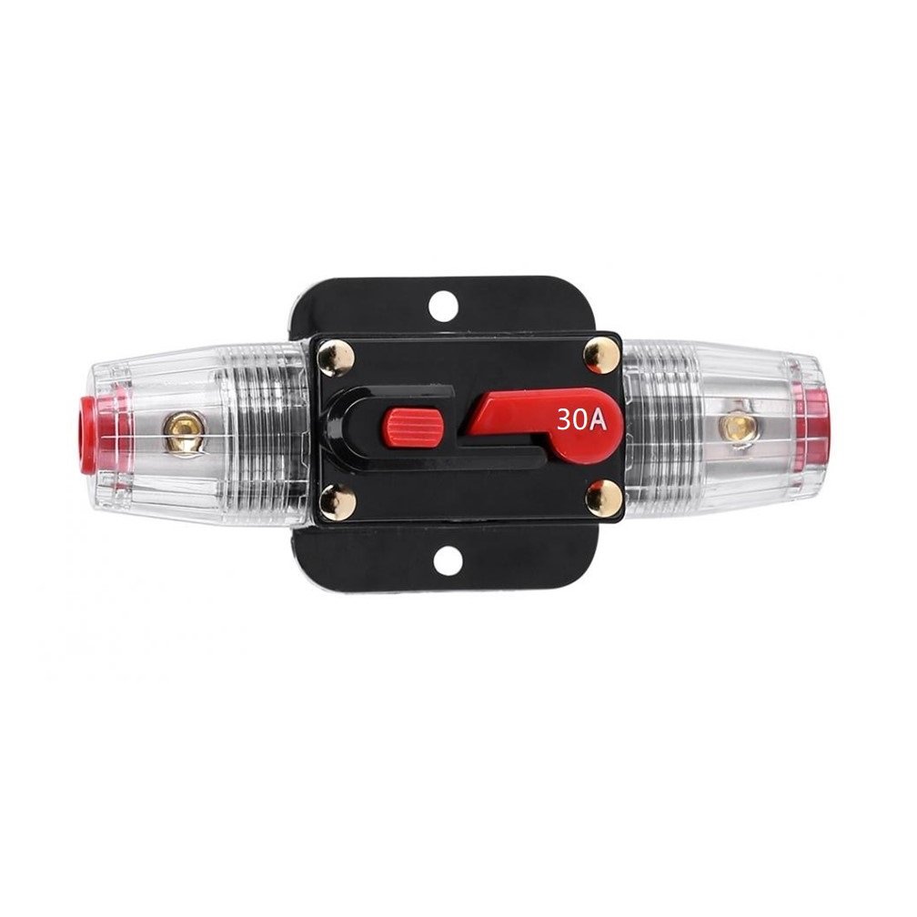STETION Car Audio 30 Amp Resettable Fuse Circuit Breaker Car Protect for Audio System Fuse 12-24V DC for Car Audio Amps Overload Protection Fuse (30A)