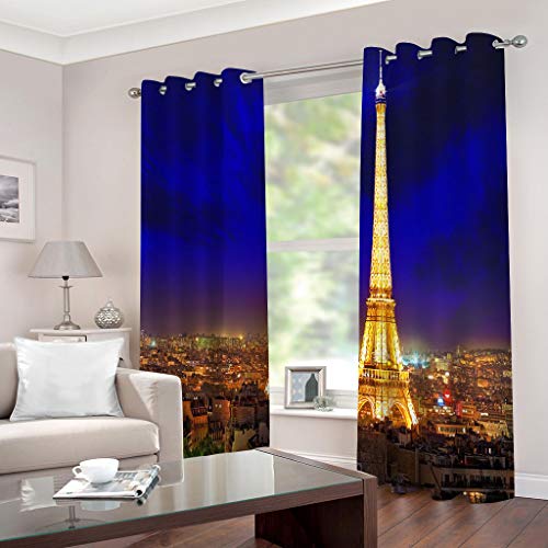Rideau salon occultant 3D Tour Eiffel rideaux à oeillets 234X230Cm - 5