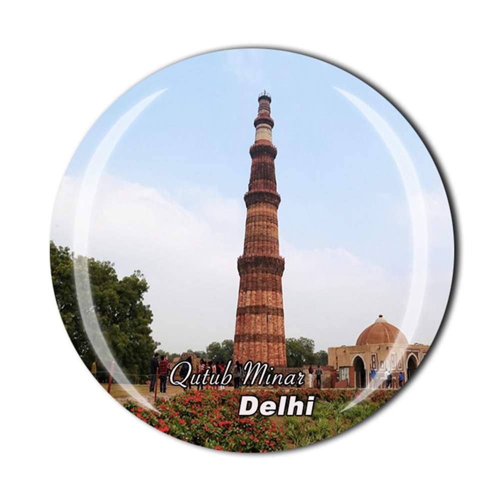 MUYU MagnetQutub Minar Delhi India Fridge Travel Souvenir Gift Home Kitchen Decoration ic Sticker Crystal Refrigerator Collection